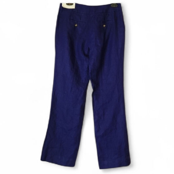 LOFT 100% Linen Women's Julie Trouser Royal Blue, Size 2P - Picture 10 of 10